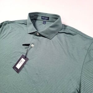 Peter Millar Crown Crafted Men Polo Shirt XL Green WHC Logo Performance Golf